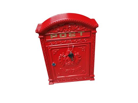 red metal letter box|metal wall mounted post box.